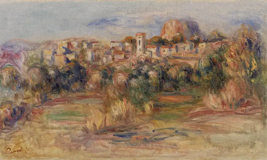 Landscape, La Gaude (Paysage, La Gaude) by Pierre Auguste Renoir apercu