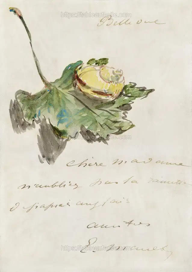 Letter Decorated with a Snail on a Leaf (1880)  Édouard Manet apercu