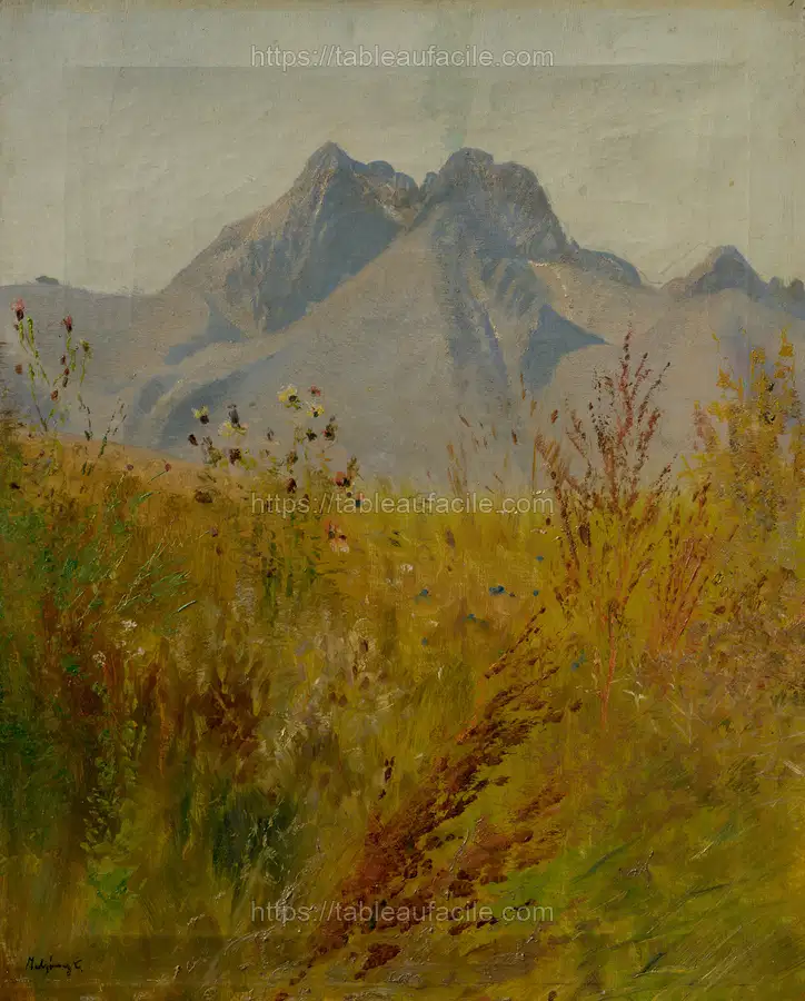 Lomnický peak by László Mednyánszky apercu