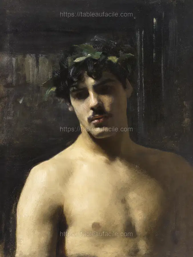 Man Wearing Laurels (ca. 1874–1880) by John Singer Sargent apercu