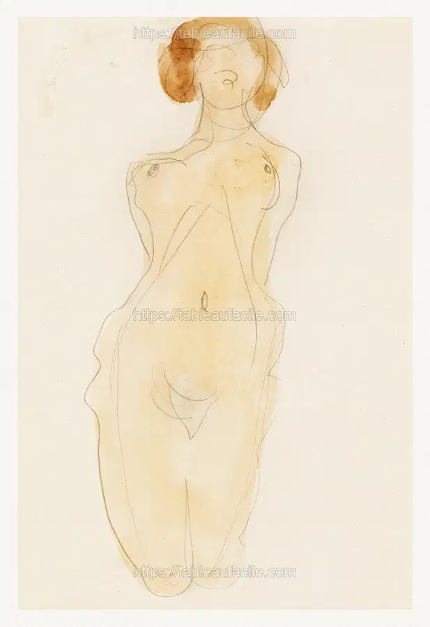 Naked woman posing sexually, vintage nude illustration. Extase by Auguste Rodin apercu