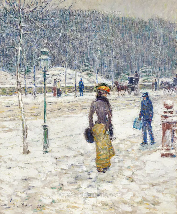 New York Street (1902) by Frederick Childe Hassam apercu