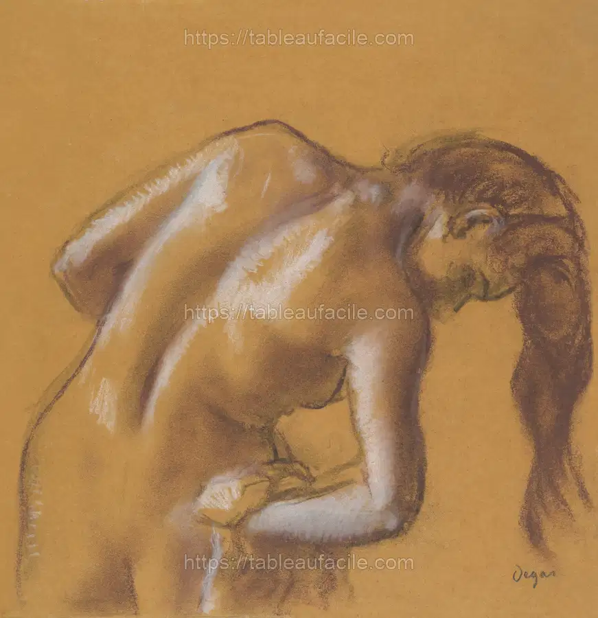 Nude lady. Bather Drying Herself (ca. 1892)Edgar Degas apercu