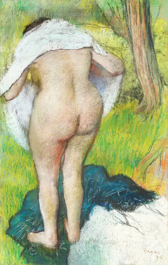 Nude woman. Girl Drying Herself (1885) Edgar Degas apercu