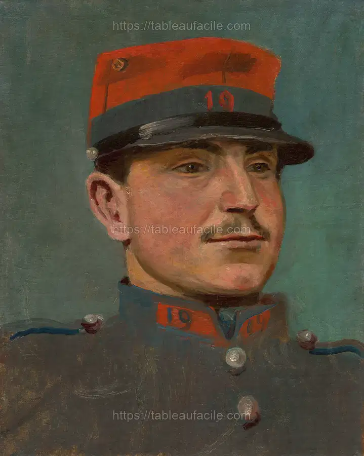 Officer by László Mednyánszky apercu