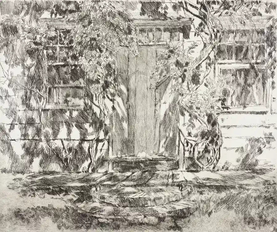 Old Doorway, Easthampton (1920) by Frederick Childe Hassam apercu