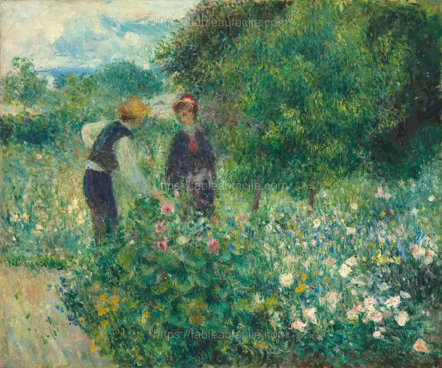 Picking Flowers (1875) Pierre-Auguste Renoir apercu