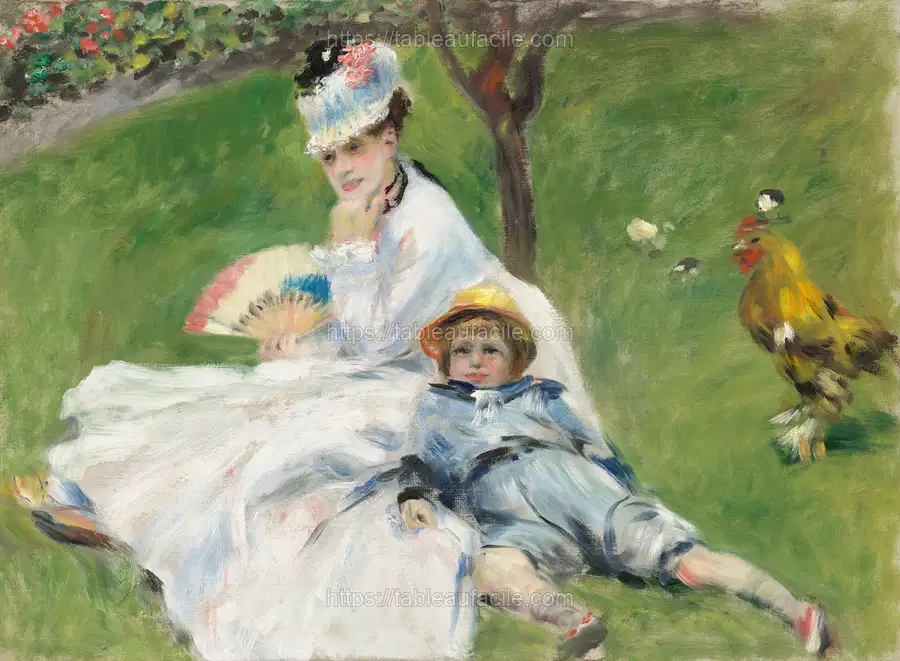 Pierre-Auguste Renoir_s Madame Monet and Her Son (1874) apercu