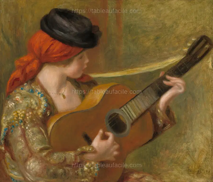 Pierre-Auguste Renoir_s Young Spanish Woman with a Guitar (1898) apercu