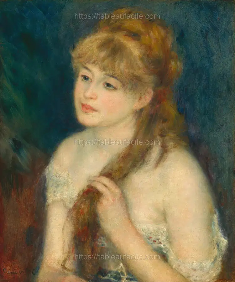 Pierre-Auguste Renoir_s Young Woman Braiding Her Hair (1876) apercu