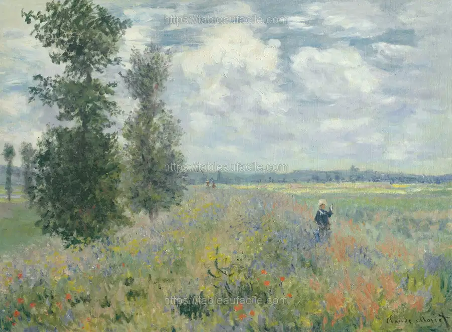 Poppy Fields near Argenteuil (1875) by Claude Monet apercu