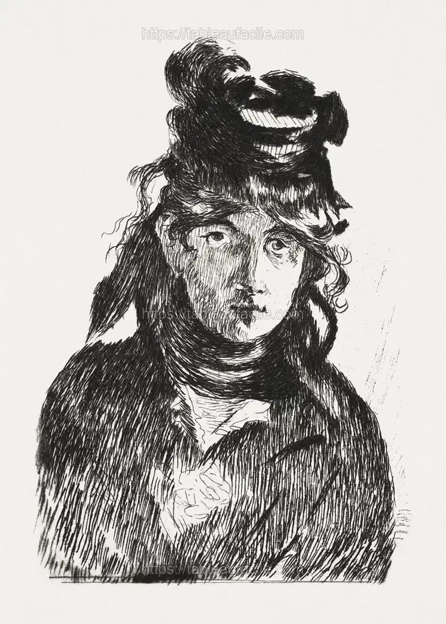 Portrait of Berthe Morisot (1872–1874) Édouard Manet apercu