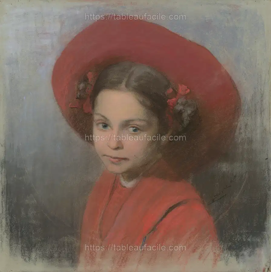 Portrait of artist_s daughter georgina by Lajos Csordák apercu