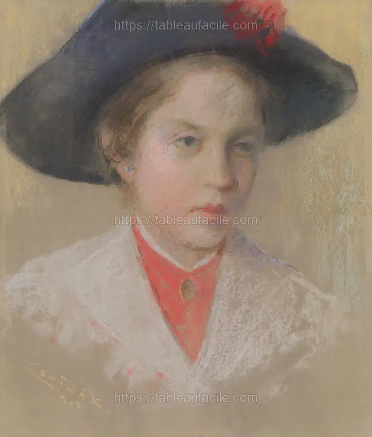 Portrait of artist_s daughter palma by Lajos Csordák apercu