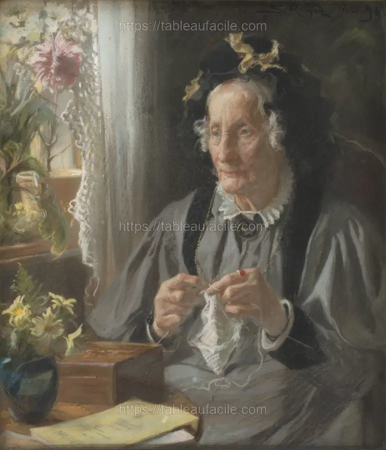 Portrait of conference councilor S.A.Casse b. Engelbreth by P.S. Krøyer apercu