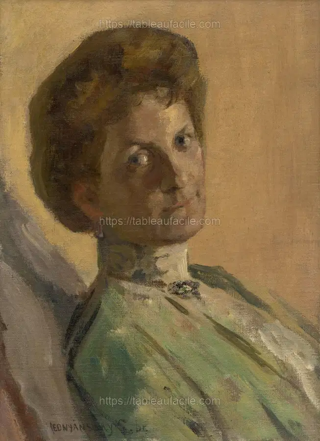 Portrait of countess nyáryová by László Mednyánszky apercu