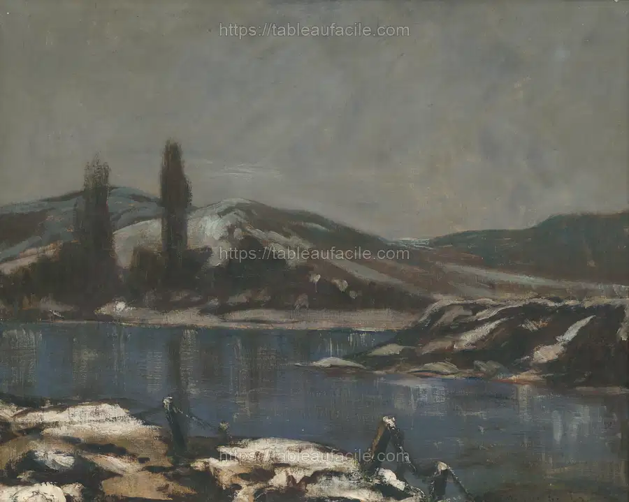 Považa landscape by László Mednyánszky apercu