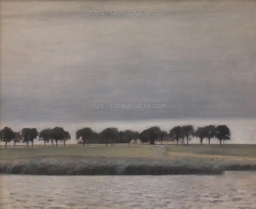 Preliminary study for Solar Rain. Gentofte Lake by Vilhelm Hammershøi apercu
