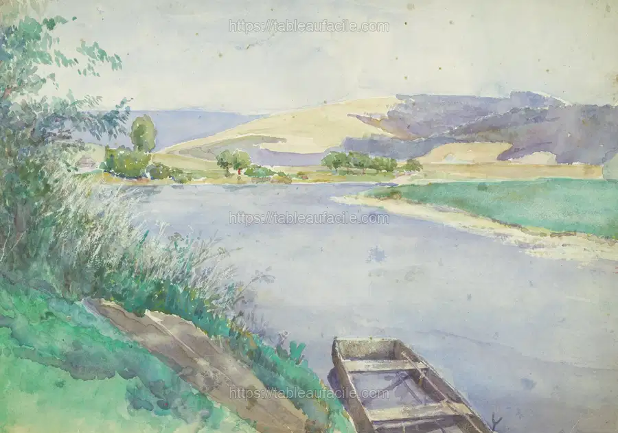 River in the valley by László Mednyánszky apercu