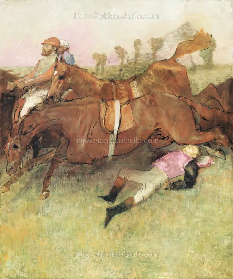 Scene from the Steeplechase The Fallen Jockey (1886) Edgar Degas apercu
