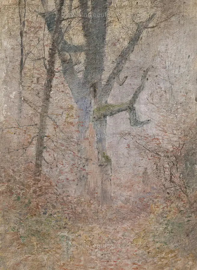 Sketch of autumn forest by László Mednyánszky apercu