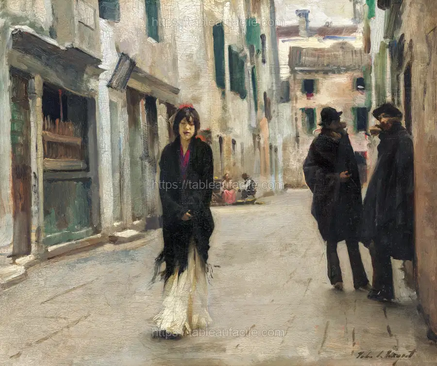 Street in Venice (1882) by John Singer Sargent apercu