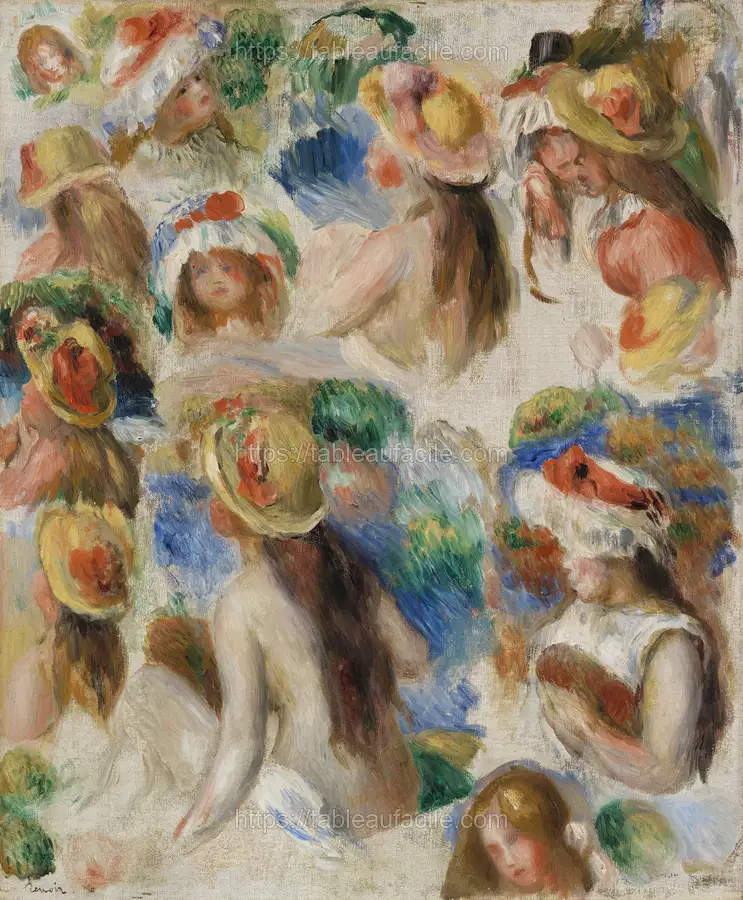 Study of Heads (Étude de têtes) by Pierre Auguste Renoir apercu