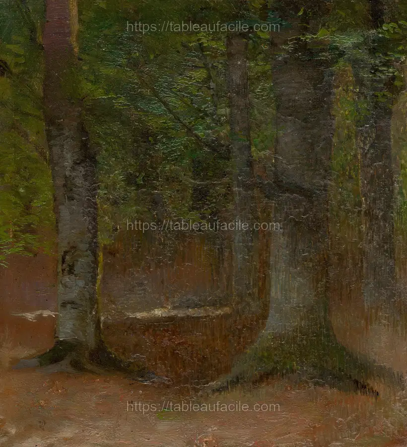 Study of forest by László Mednyánszky apercu