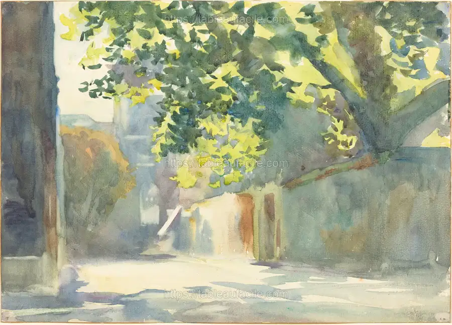 Sunlit Wall Under a Tree (ca. 1913) by John Singer Sargent apercu