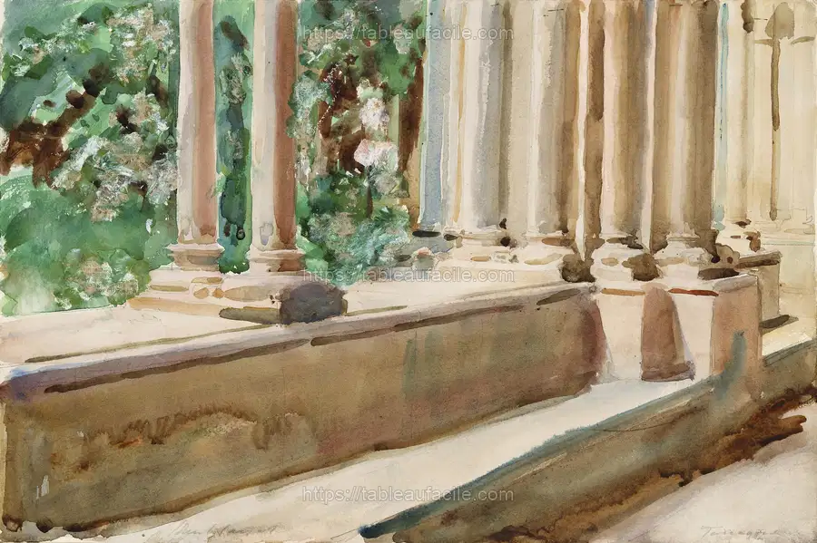 Tarragona Terrace and Garden (ca. 1908) by John Singer Sargent apercu