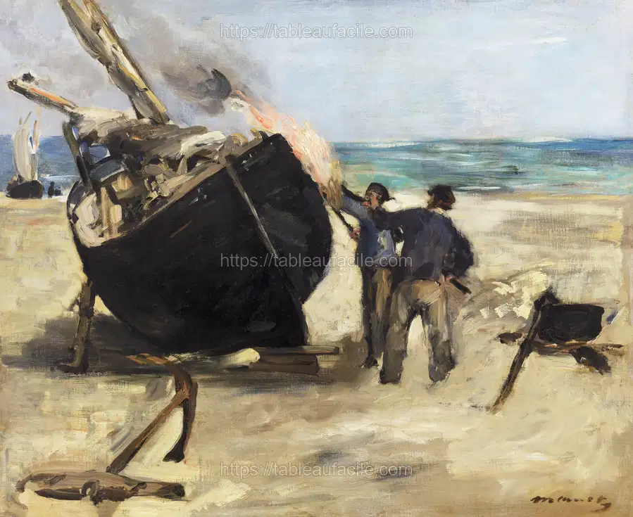 Tarring the Boat (Le Bateau goudronné), (July–August, 1873) Édouard Manet apercu