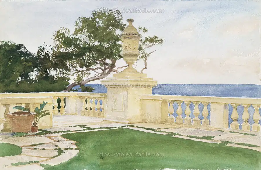 Terrace, Vizcaya (1917) by John Singer Sargent apercu