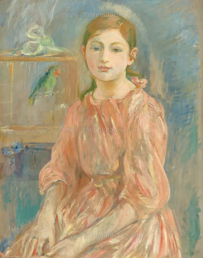 The Artist_s Daughter with a Parakeet (1890) Berthe Morisot apercu