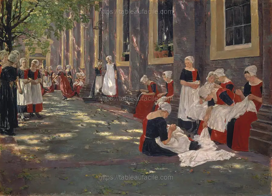The Courtyard of the Orphanage in Amsterdam Free Period in the Amsterdam Orphanage apercu