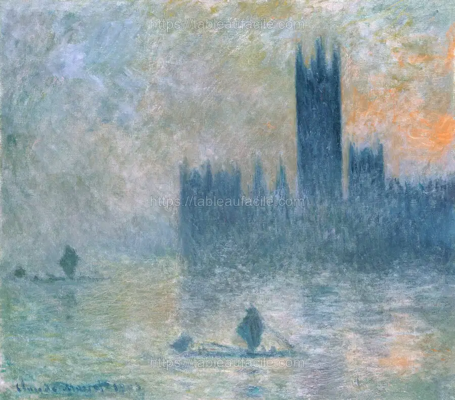 The Houses of Parliament (Effect of Fog) (1903–1904) by Claude Monet apercu