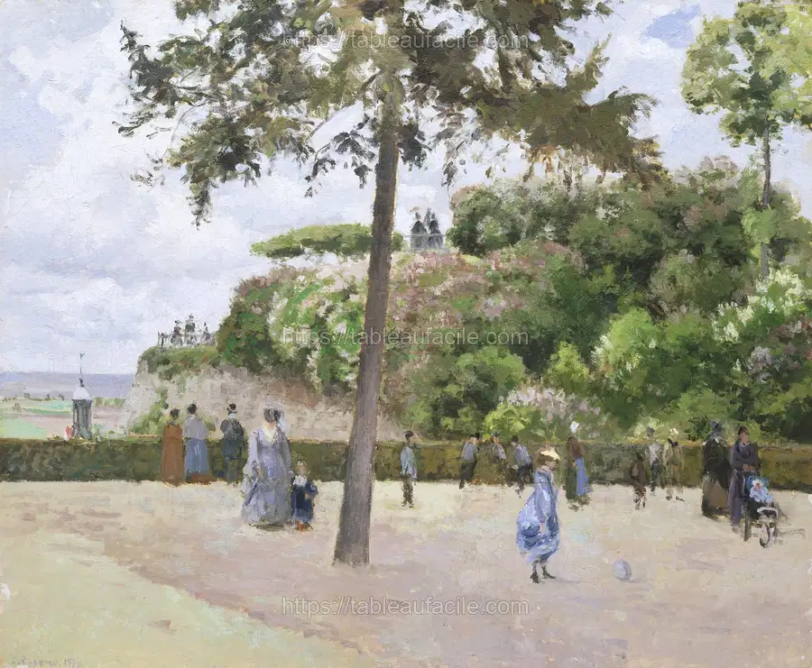 The Public Garden at Pontoise (1874) by Camille Pissarro apercu