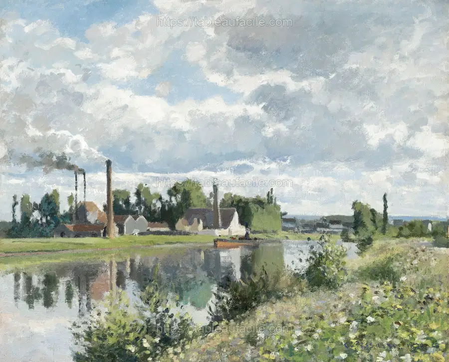 The River Oise near Pontoise (1873) Camille Pissarro apercu