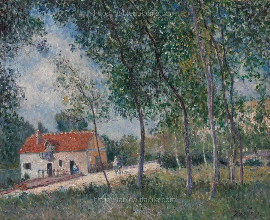 The Road from Moret to Saint-Mammès by Alfred Sisley apercu