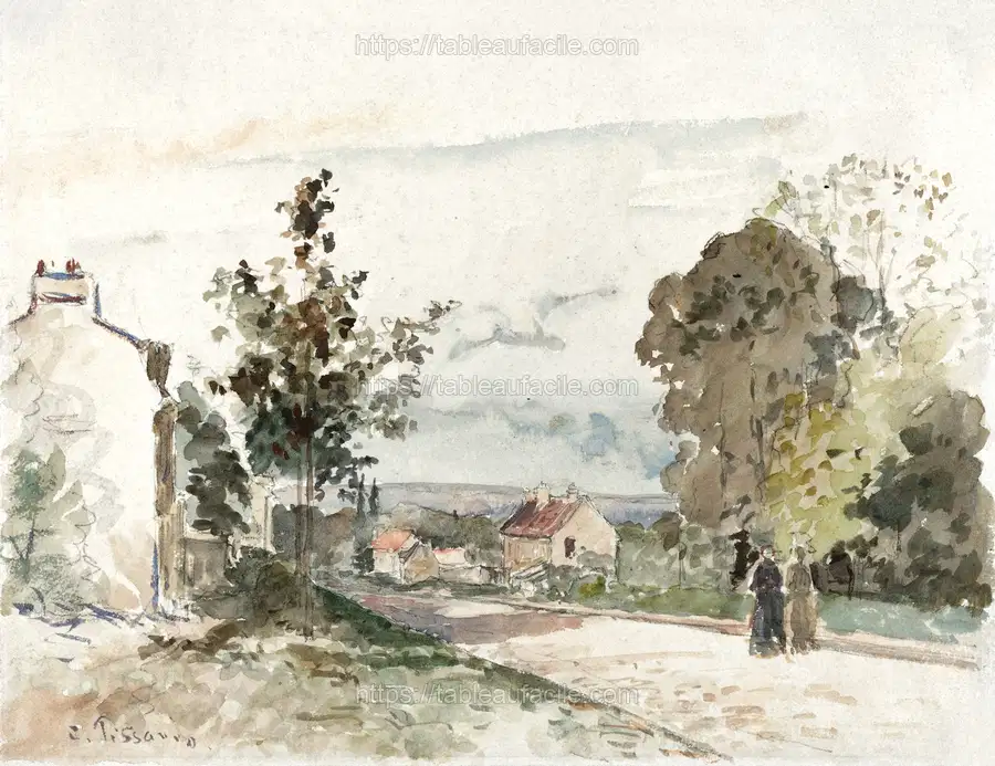 The Road from Versailles to Louveciennes (ca. 1872) by Camille Pissarro apercu