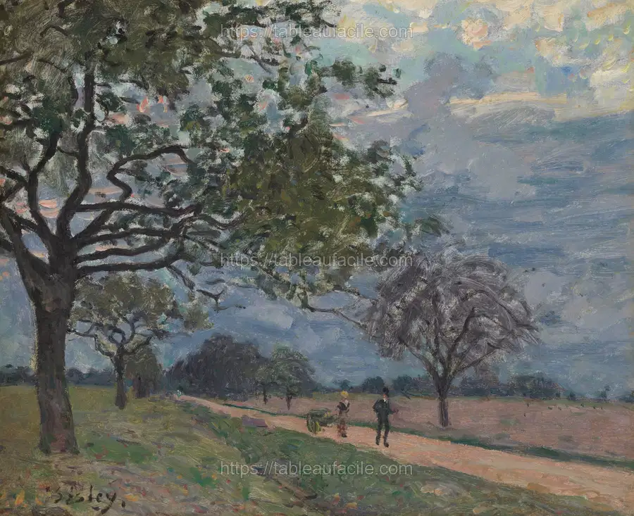 The Road from Versailles to Louveciennes by Alfred Sisley apercu