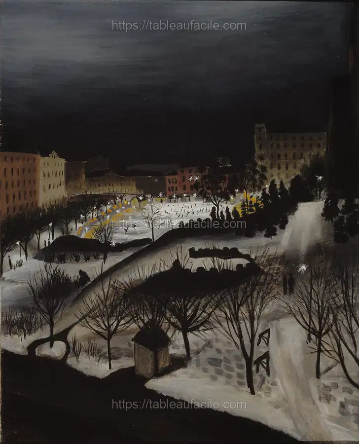 The skating rink, 1932, by Sulho Sipliä apercu