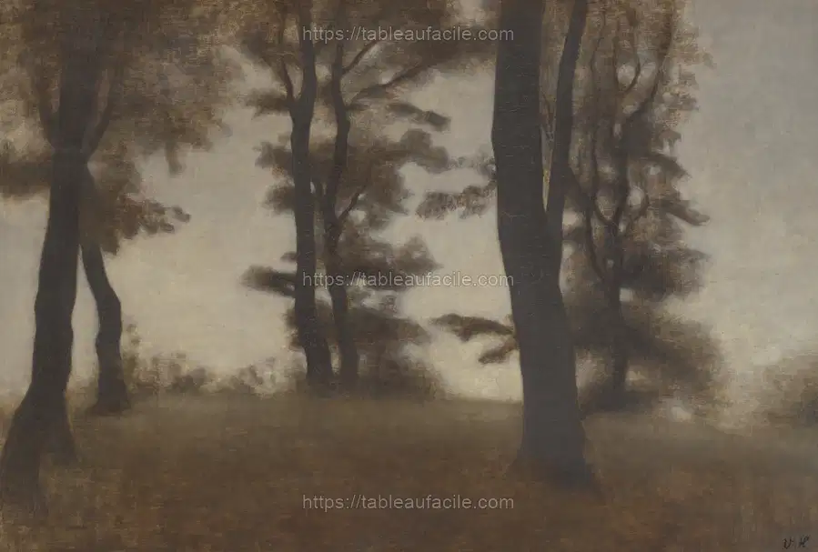 Tree Trunks. by Vilhelm Hammershøi apercu