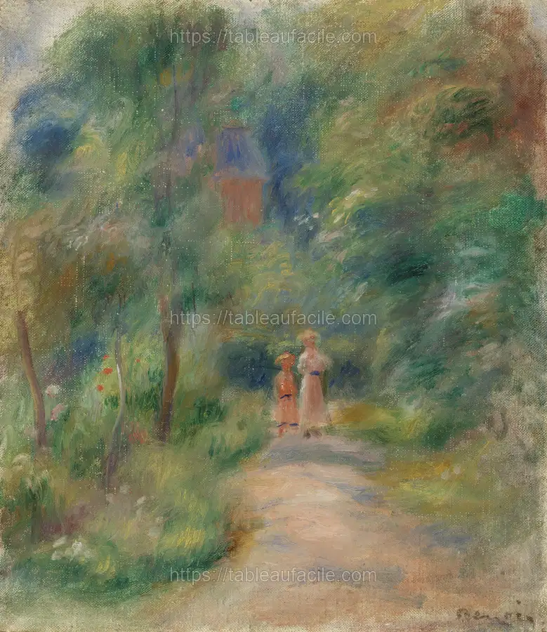 Two Figures on a Path (Deux figures dans un sentier) by Pierre Auguste Renoir apercu