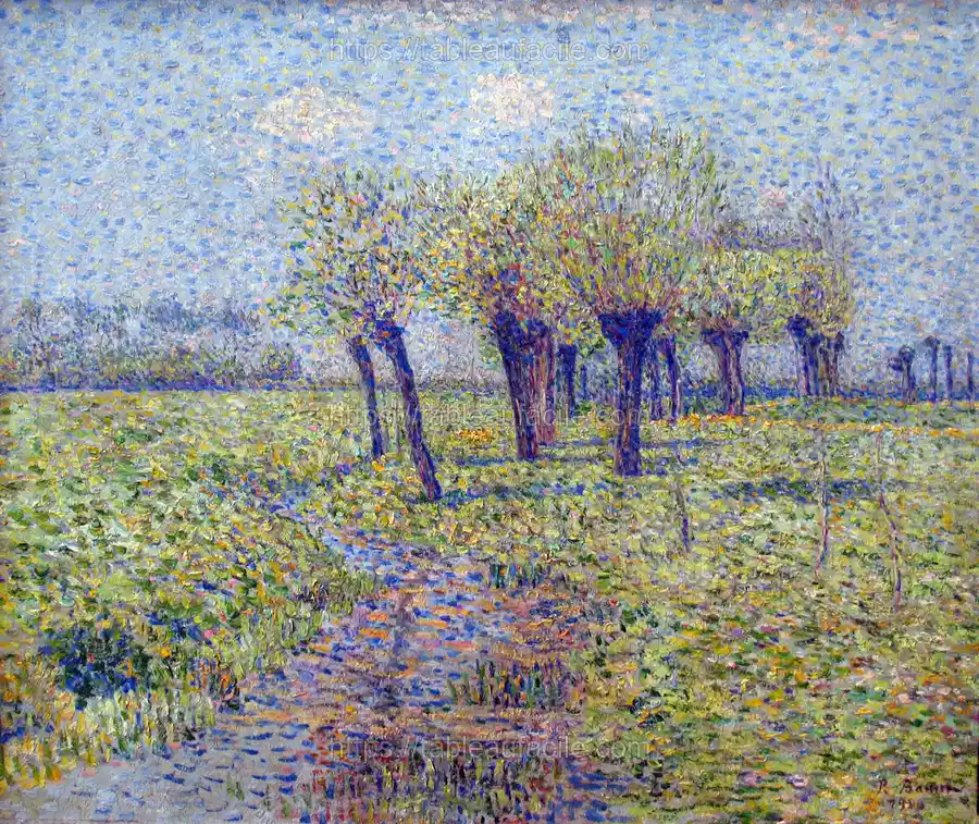 Willows by the Brook (1900) impressionism oil painting by Paul Baum. apercu