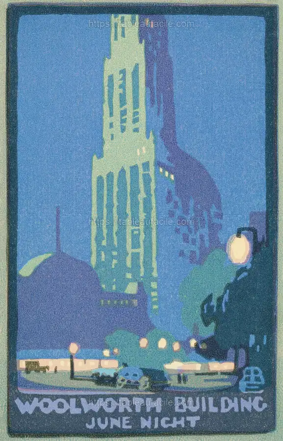 Woolworth Building June Night (1916) from Postcards New York Series I in Rachael Robinson Elmer apercu