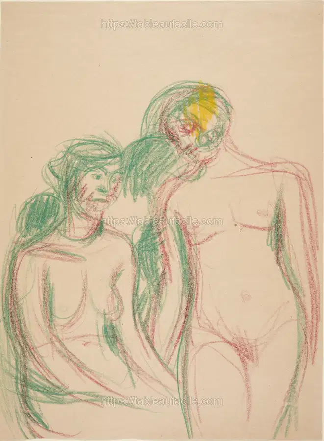 A seated and a standing female model by Harald Giersing apercu