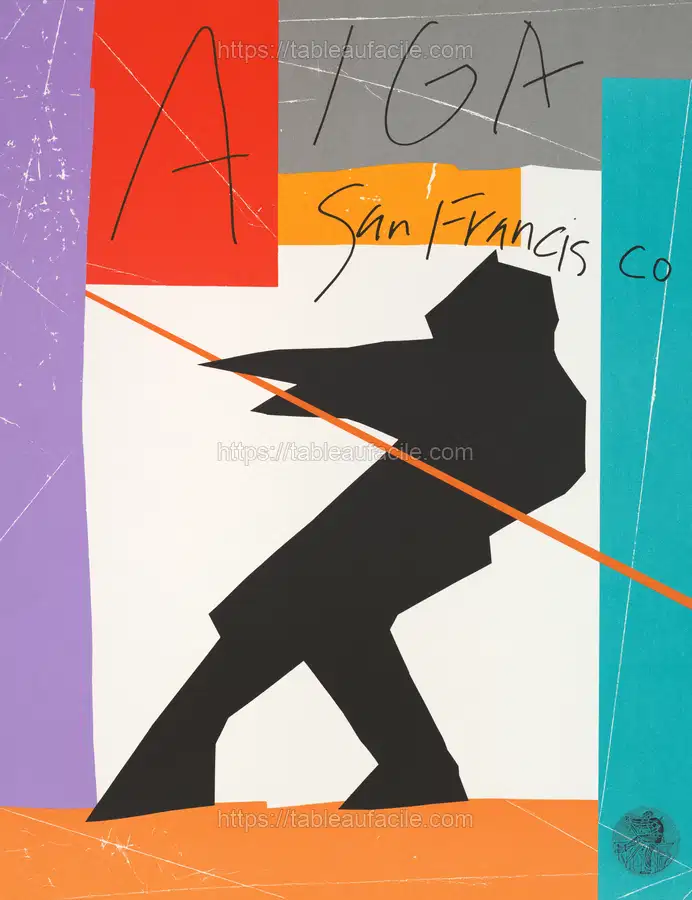 AIGA San Francisco (1984) vintage poster by Michael Manwaring apercu