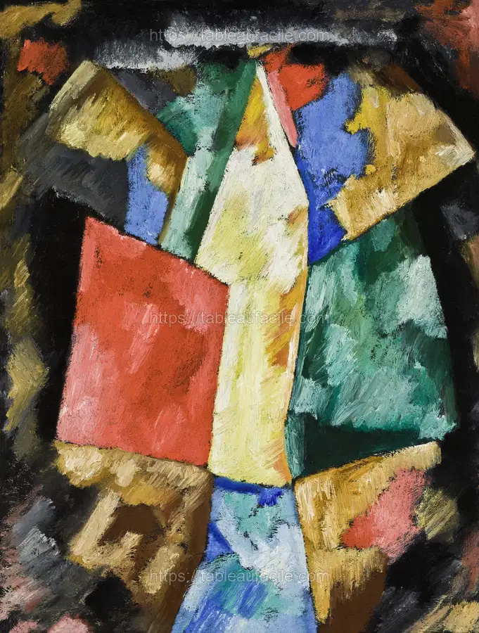 Abstraction_ Blue, Yellow and Green (1913)  by Marsden Hartley apercu