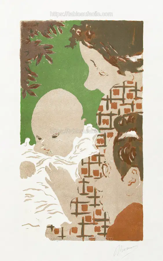 Andrée Terrasse with son Jean and brother (1893) by Pierre Bonnard apercu