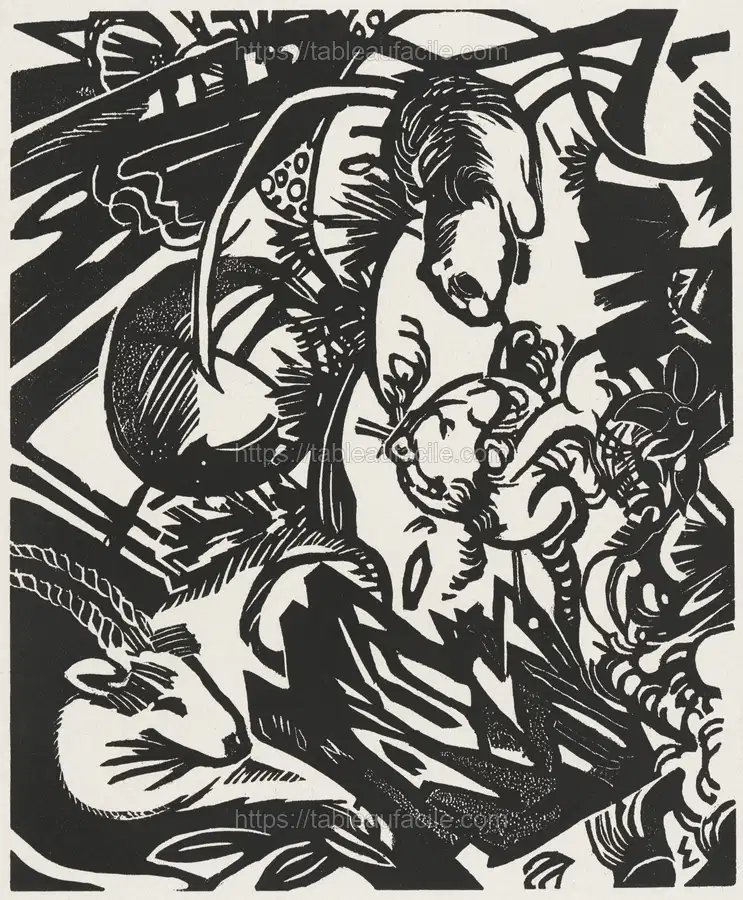 Animal Legend (Tierlegende) (1912–1913) Franz Marc apercu